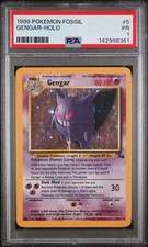 PSA 1 PR 1999 Fossil Gengar Holo 5/62 Holo Foil WOTC Pokemon Unlimited