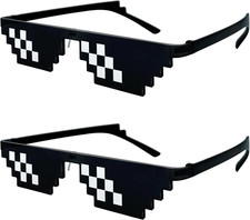 Thug Life Glasses Pixel Sunglasses for Party, Deal with It Glasses Bachelor Part