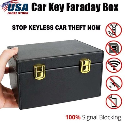 Keyless Car Key Blocker Box Signal Faraday Box Safety Blocking Pouch Anti Theft