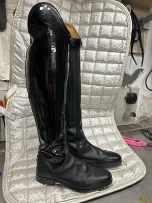 Lackleder Reitstiefel Lynette HKM sehr hoher Bogen Gr 40, sehr lang