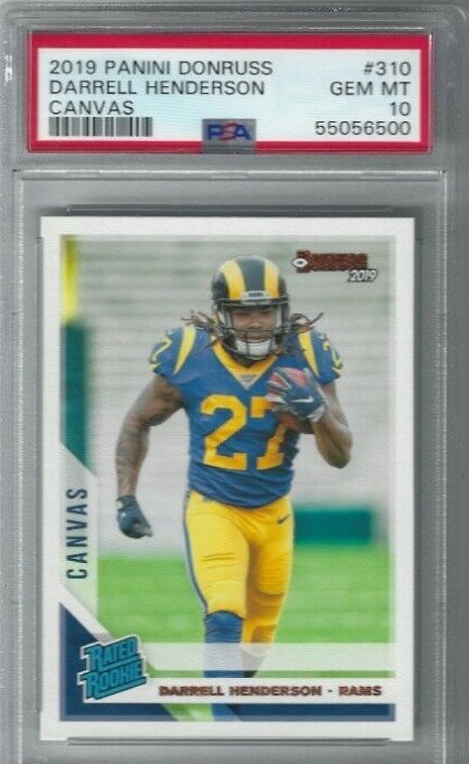 2019 PANINI DONRUSS #310 DARRELL HENDERSON PSA 10 GEM MINT CANVAS POP 4 ROOKIE 