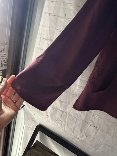 Sam Edelman Wine Burgundy Workout Hoodie Full Zip Sweater NWT S - Picture 6 of 12
