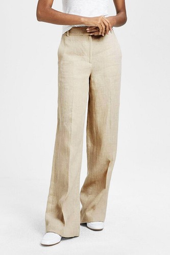 NWT $355 THEORY flax Linen Wide Piazza Pants US 0, 2 | eBay