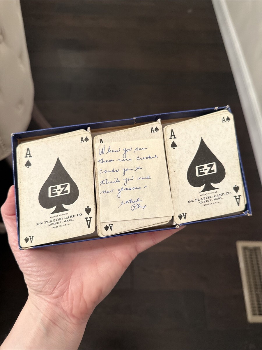 Vintage 3 Deck E-Z Playing Cards Crooked Cards USA Complete Decks