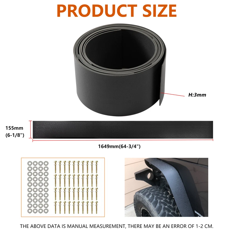 Universal Car Truck Wheel Fender Flares Cover Wide Body Kit Wheel Arches 6" 4PCS Foto 2 de 4