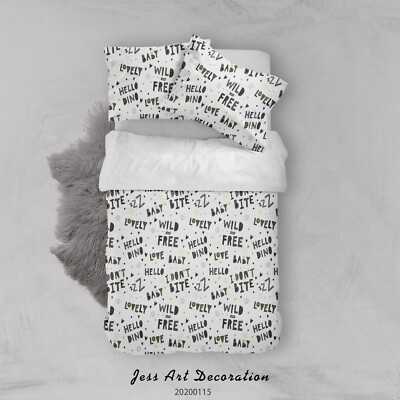 3D Text Heart Dot Pattern Quilt Cover Set Bedding Sets Pillowcases Queen