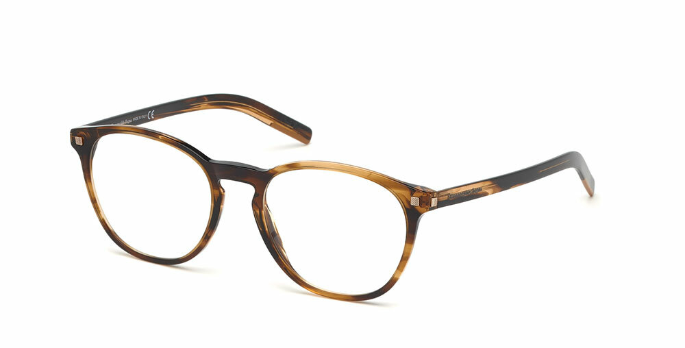 Оправа для очков Ermenegildo Zegna EZ5160 048 Коричневая круглая пластиковая 54-19-145 5160