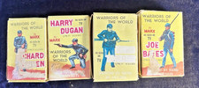 4 BOXED PRE-1970 MARX "WARRIORS OF THE WORLD" , FIGURES, BOX, INSERTS, 2,3,4,5