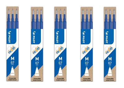 Pilot FriXion Nachfüllminen 5x3 Blau   Radierbare Tinte, 0,7 mm Spitze