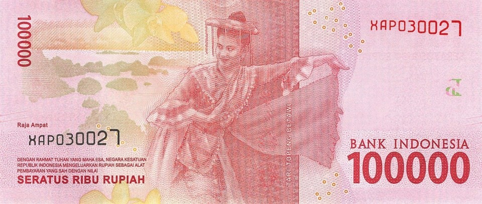 INDONESIAN RUPIAH 100,000 X 10 = 1 MILLION (1,000,000) IDR CIRCULATED ...