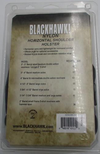 BLACKHAWK! Horizontal Shoulder Holster, MD, Ambidextrous, 2-3in, 40HS00BK-MD - Afbeelding 3 van 5