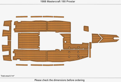 1988 Mastercraft 190 Prostar Swim Platform Cockpit Boat EVA Foam Teak Deck Floor