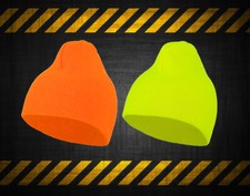 New Unisex Adult Knitted Winter Warm Workwear Neon HI VIS Beanie Hat