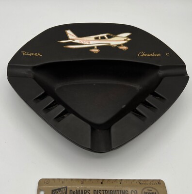 Vintage Piper Cherokee C Airplane Ashtray by Couroc of Monterey California