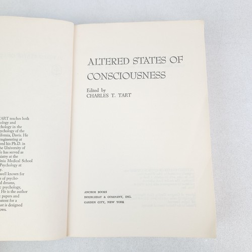 Altered States of Consciousness, Charles T Tart, 1972 Doubleday Anchor Paperback - Picture 3 of 12