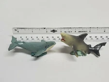 Vintage Safari Ltd Pvc Great White Shark Blue Whale 2.5" Figures