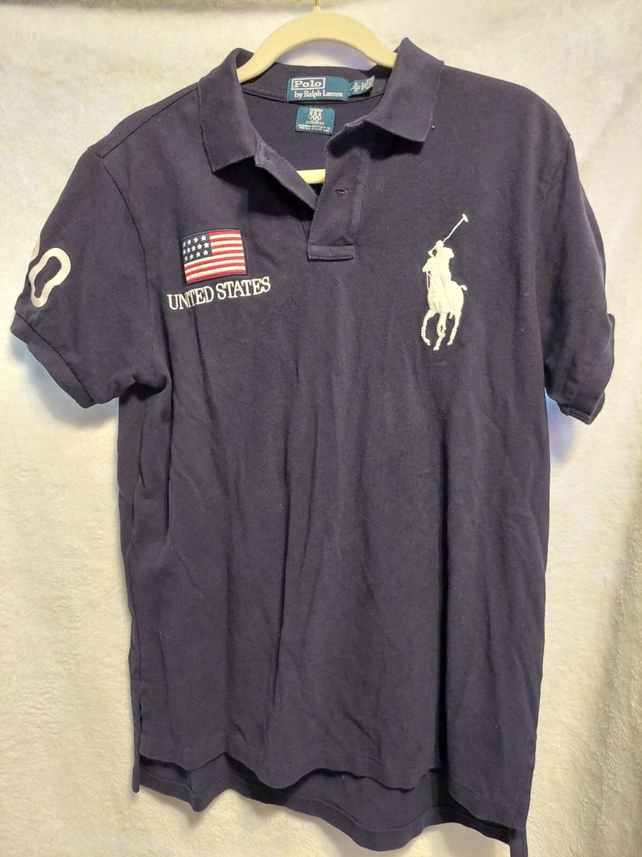【極美USED】 POLO RALPH LAUREN HEAVY WEIGHT Polo Ralph Lauren Navy Polo Olympics USA Vancouver 2010 L Rare | eBay