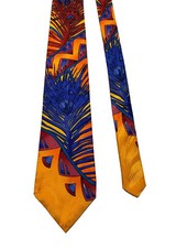 Vintage Rush Limbaugh No Boundries Peacock Feather Men Silk Necktie Made In USA