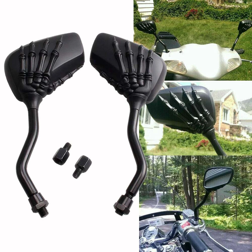 FOR Suzuki Bandit 400 600 1200 1250S Skull Hand Claw Motorcycle Rearview Mirrors - Imagem 2 de 4