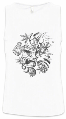 Samurai VI Herren Tank Top Ninja Bushido Banzai Krieger Rüstung Helm Schwert