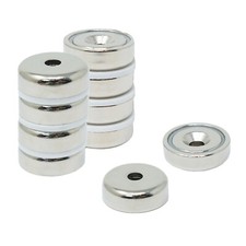 Image of Neodymium N42 Countersunk Pot Magnet - 25mm dia x 8mm thick x 5mm - 26kg Pull