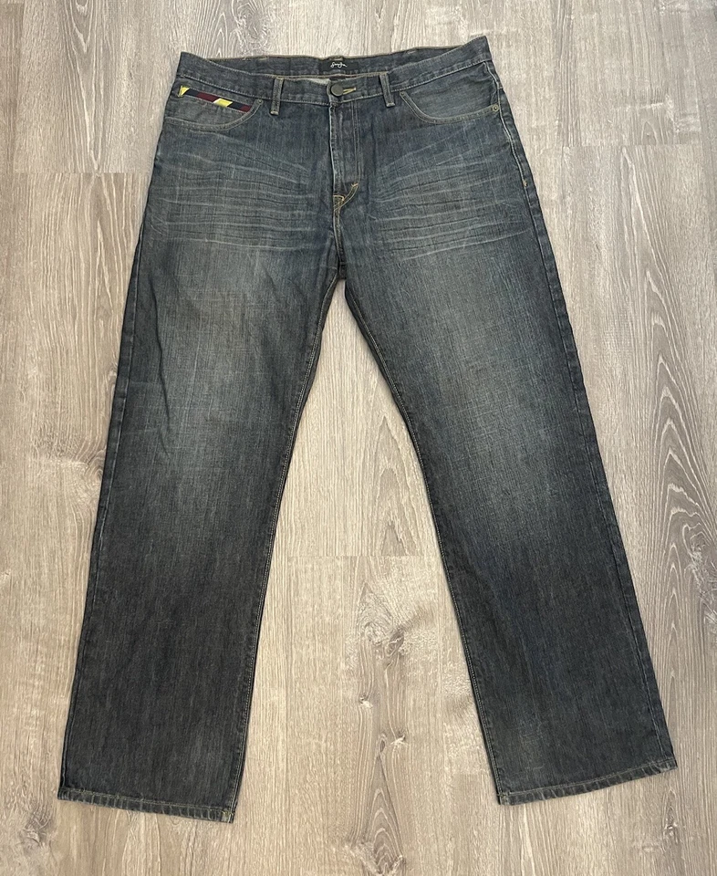 Jeans Sean John De Colección Pierna Ancha Bordados Carbón Denim Hip Hop Para Hombre 38 Y2K Foto 2 de 4