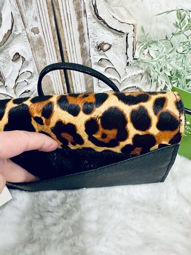 Kate Spade Run Wild Leopard Crossbody Bag Leather Haircalf Amazing Novelty NEW - Picture 8 of 10