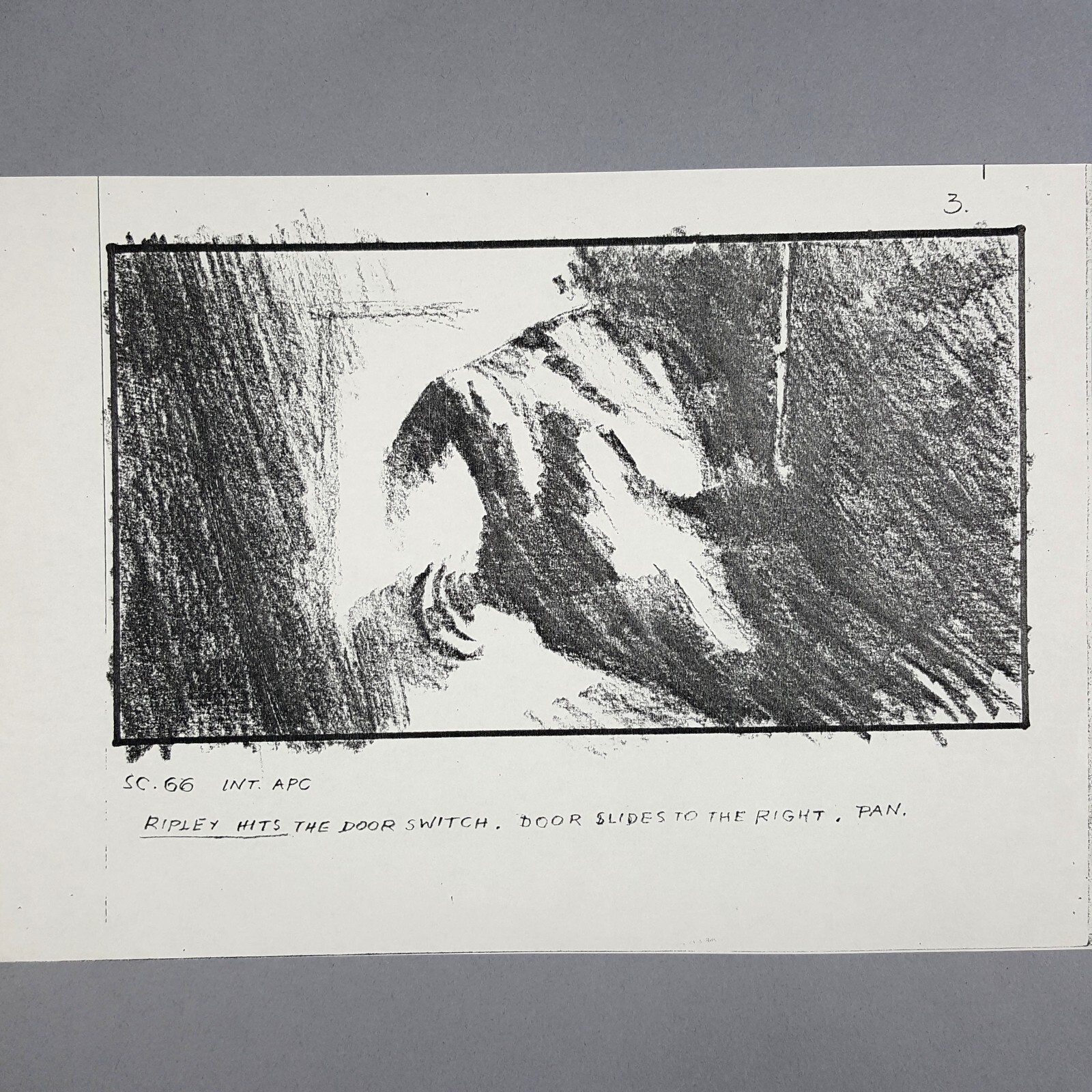 Image 2 of Aliens (1986) - Production Used Storyboard, Ripley Hits the Door Switch, COA