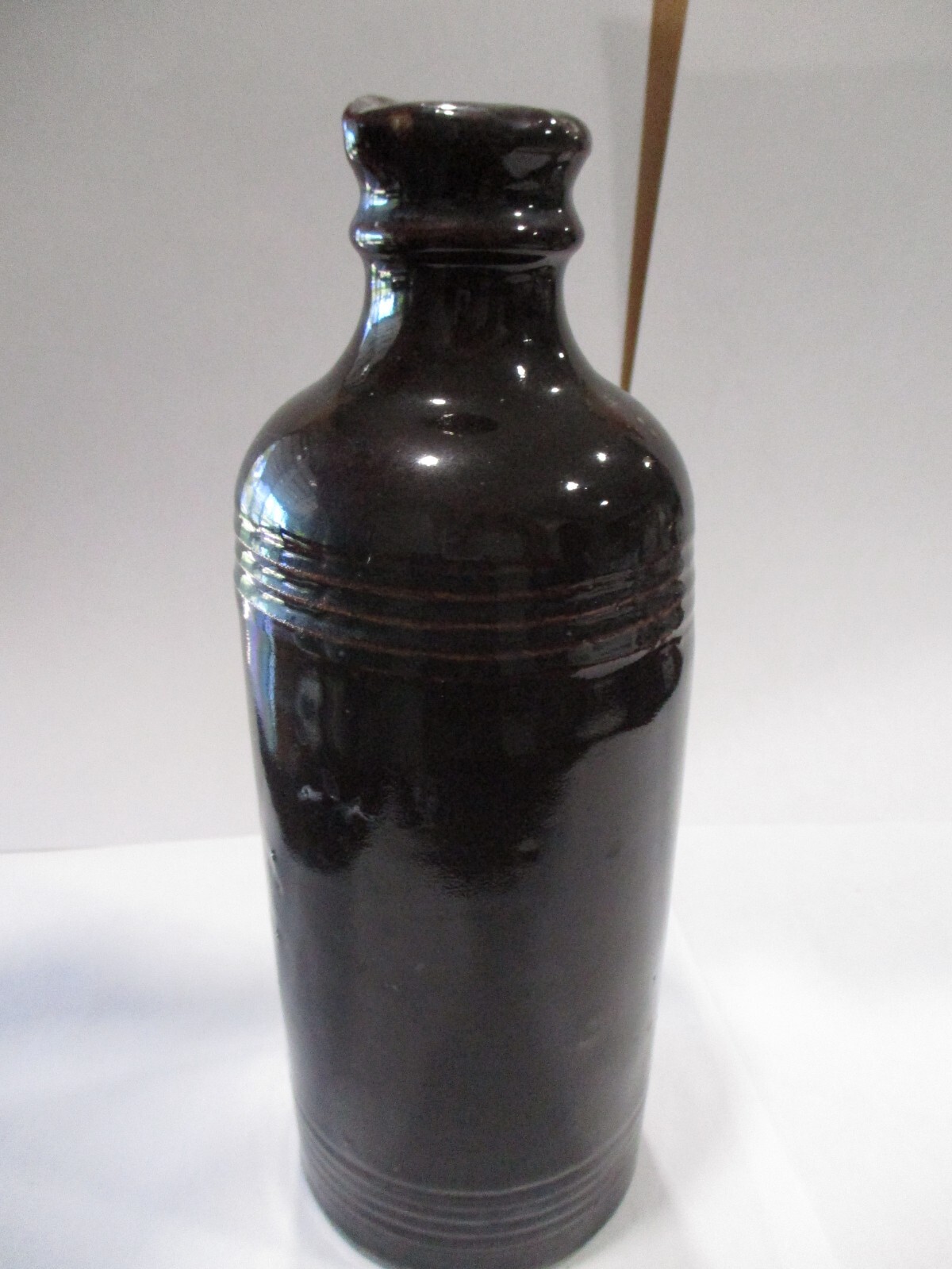 antique stoneware master ink bottle with pour spout E.H. Merrill Akron Ohio rare