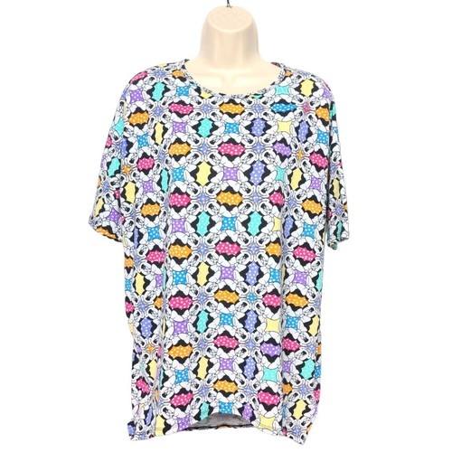 Lularoe Damen Tunika Oberteil Disney Minnie Mouse Face Print Kurzarm Gr. Small