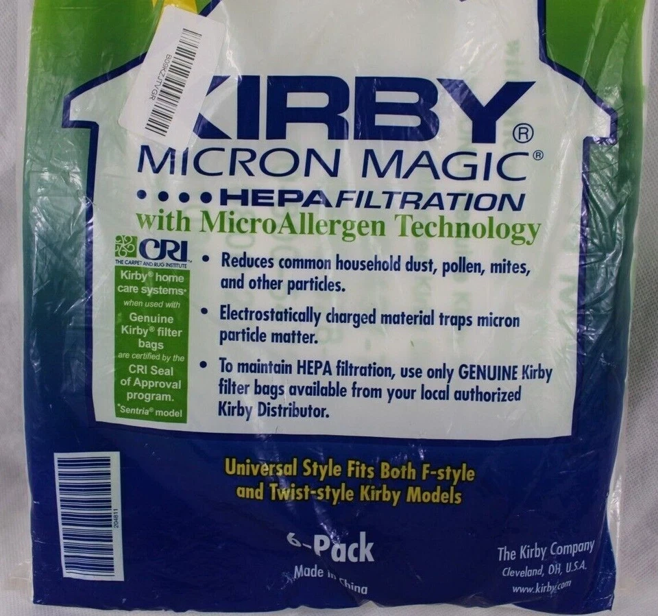 5 Pack Micron F Style Magic HEPA Cloth Kirby Micron Vacuum Bags - Image 2 of 3