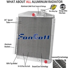 3 Row Aluminum Radiator For 1948-54 Chevrolet Chevy GMC 3100 3600 3800 3900 3.8L