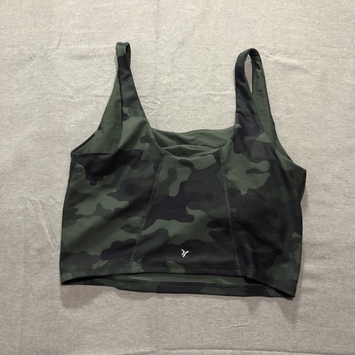 Old Navy Active Sports Bra Women's Large Yoga Athleisure Camouflage Green Top - Picture 3 of 6