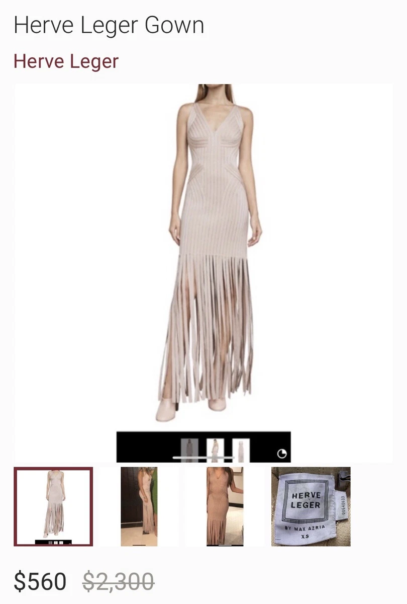 Herve leger fringe online gown