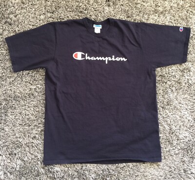 Vintage 90s CHAMPION Navy Spell Out Shirt Mens Size XXL 2XL