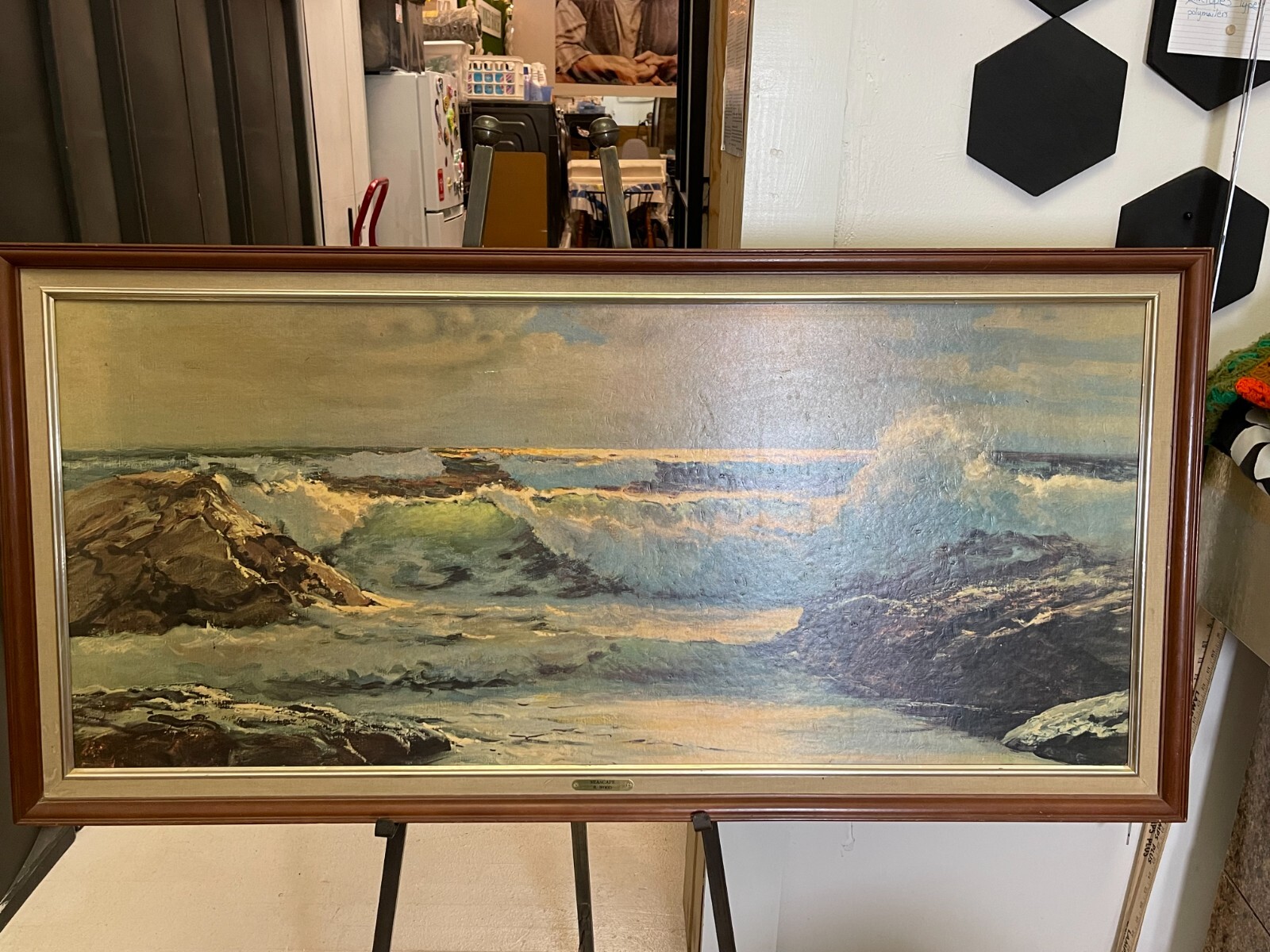 ROBERT WOOD “Golden Surf” Large Vintage Print Painting item B007 eBay