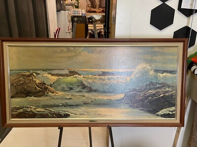 ROBERT WOOD “Golden Surf” Large Vintage Print Painting item #B007 | eBay