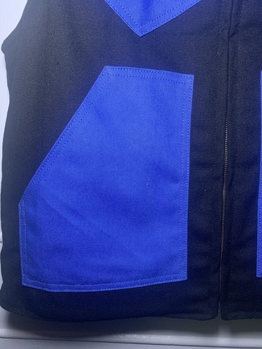 Carhartt Reworked Gilet Jacke Vintage Weste Blau Schwarz Canvas Herren | Größe M - Bild 3 von 18
