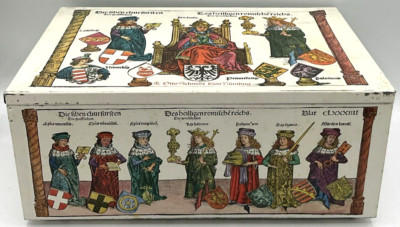 Vintage E. Otto Schmidt Nuremberg Germany Large Tin Royalty Collectible Box