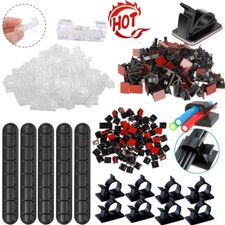 200/400x Cable Management Kit Wire/Cord Organizer Zip Ties Holder Clips Adhesive