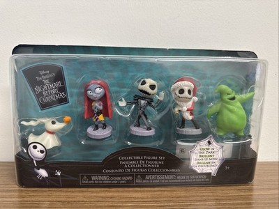 Disney Tim Burton Nightmare Before Christmas Glow in Dark Mini Figure Set NIB