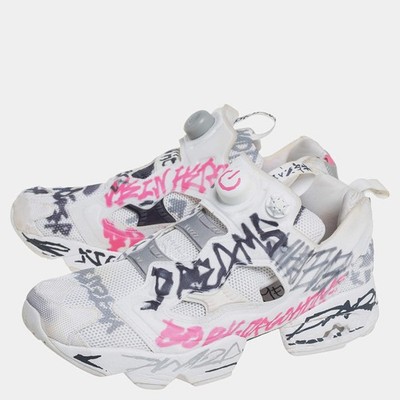 Vetements x Reebok White Doodle Print Fabric And Mesh Instapump