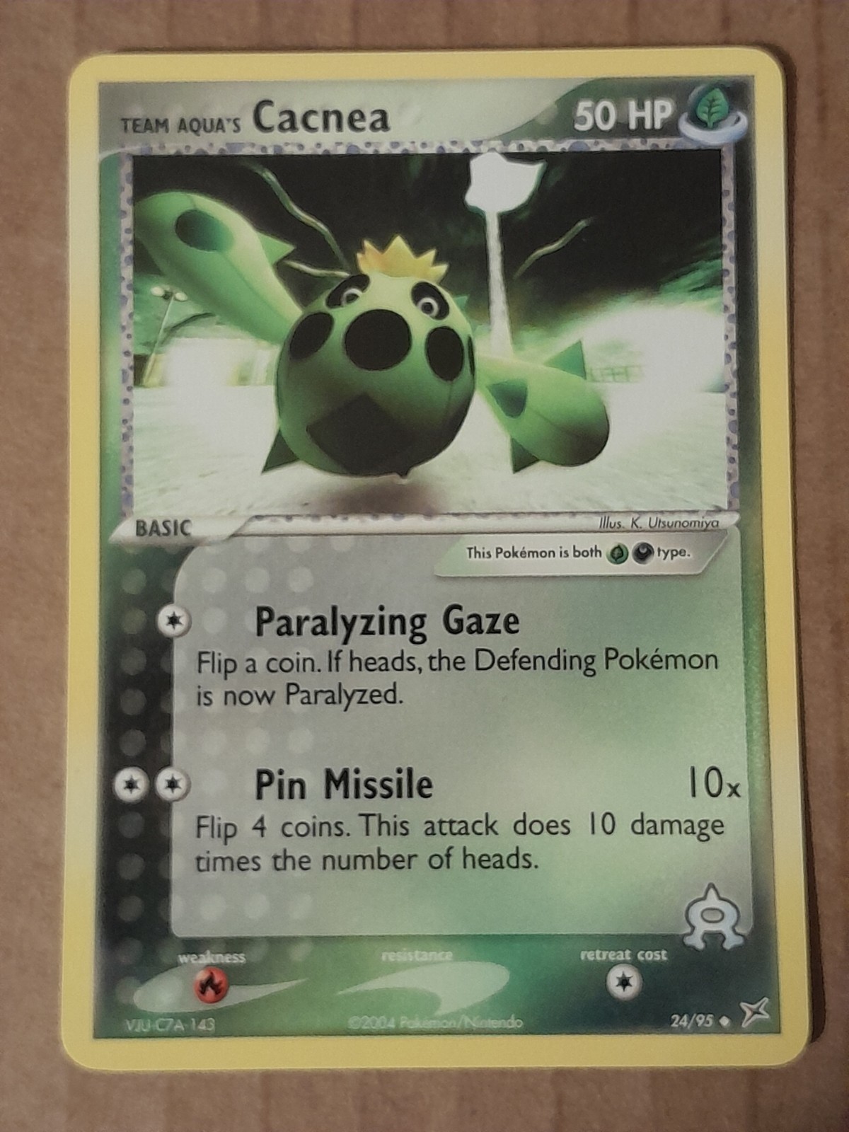 Pokemon Team Aqua's Cacnea 24/95 Team Magma Team Aqua NM-MT See Pictures