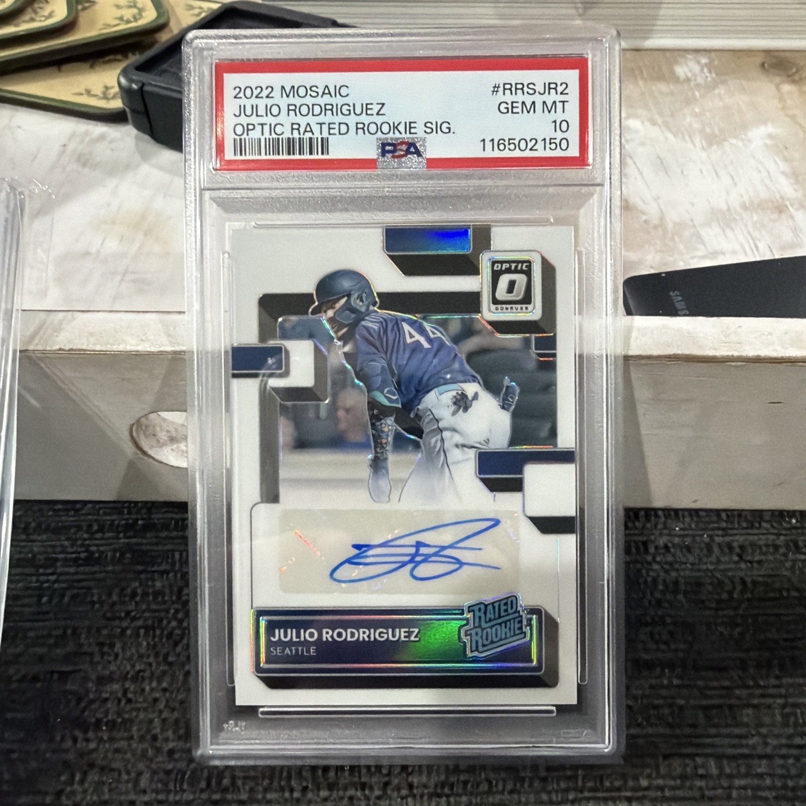 2022 Mosaic Julio Rodriguez Rated Rookie Auto RRSJR2 PSA 10 GEM MINT RC
