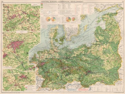 Deutschland/Mitteleuropa. Gewerbeentwicklung. Manufaktur & Bergbau 1925 Karte