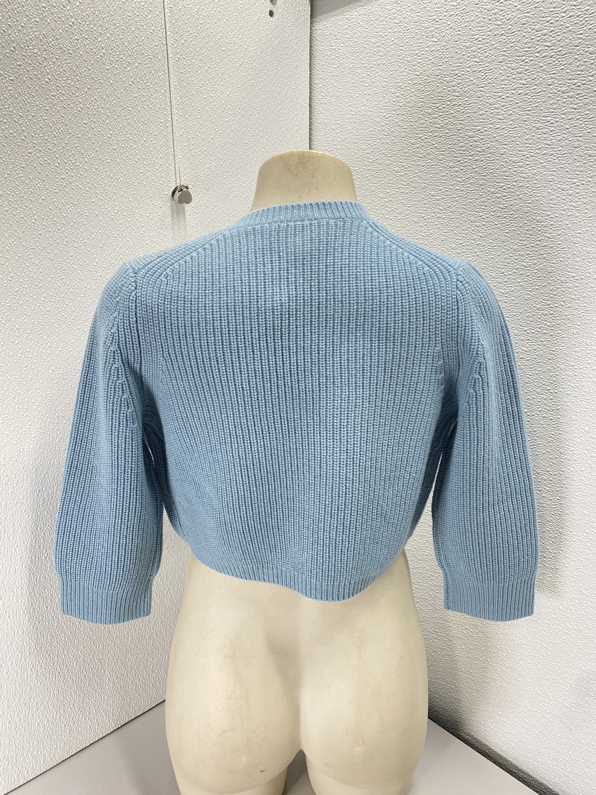 Michael Kors Womens Cropped Shaker Knit Cashmere Cardigan Size M Seaglass thumbnail 5