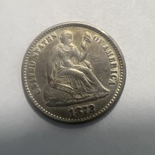 1872 Seated Liberty Silver Half Dime  16#- on sale