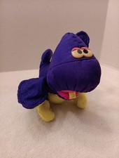 1992 Baby Dino Roar Fisher Price Puffalump Squeaks Purple Plush Vtg 90s Toy D49