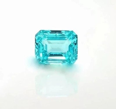 10 Ct Natural Paraiba Tourmaline Neon blue Emerald Cut Certified Loose Gemstone