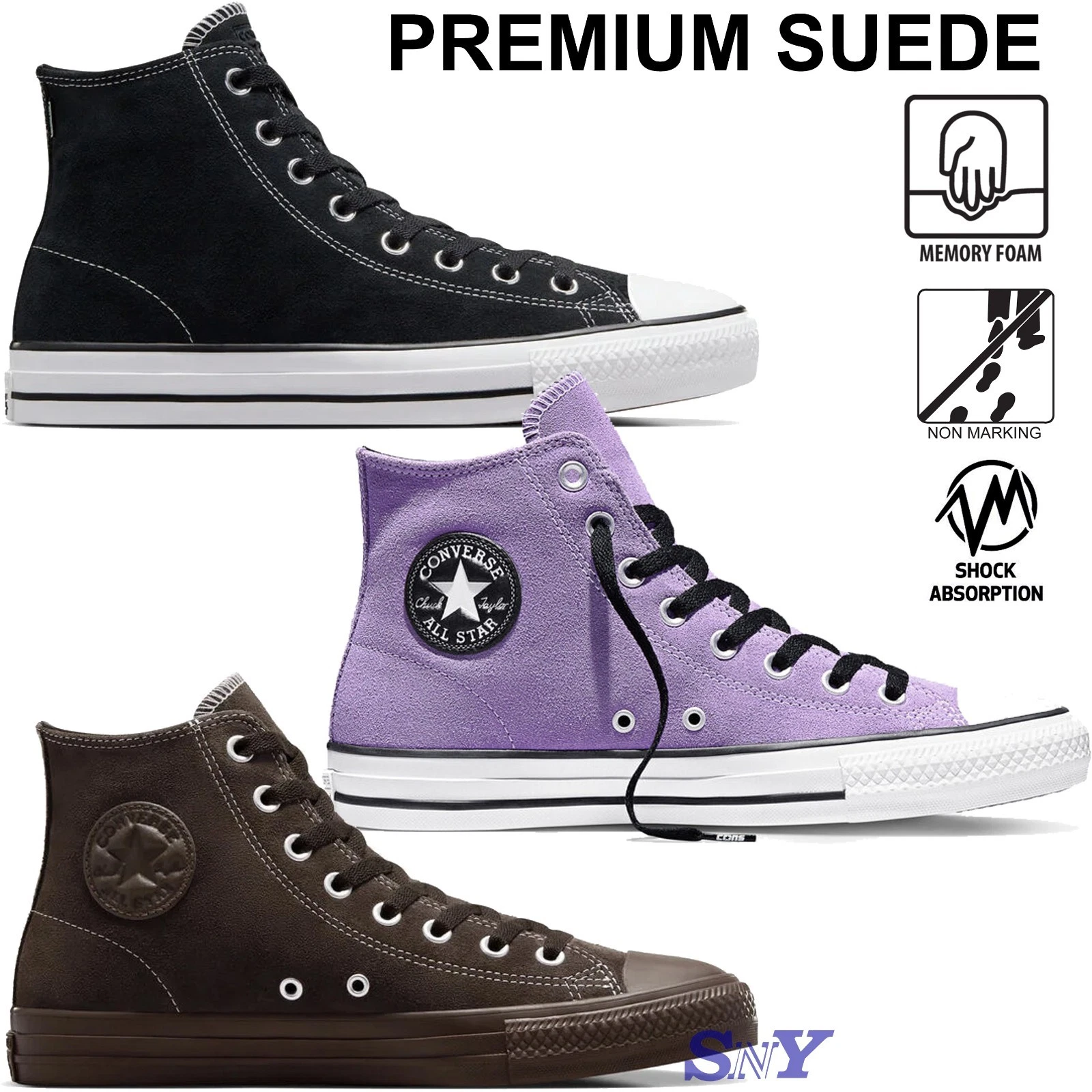 Converse CONS Chuck Taylor All Star Pro Suede High Top Men Skate Shoes CTAS New